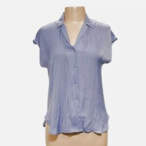 Women's Nine West Short Sleeve Easy Lapel Shirt size Large